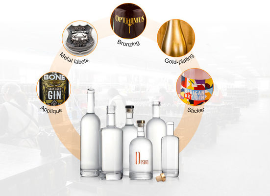Garrafas de vidro de 500ml 700ml 750ml Matte Black Spirits Garrafas com tampa e personalização
