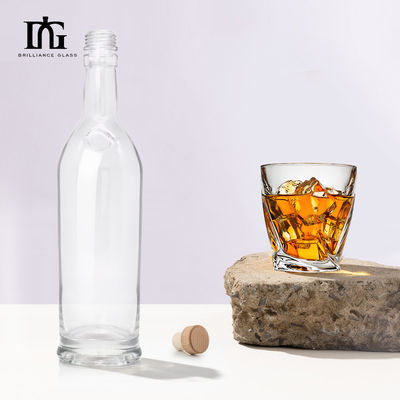 Garrafas de vidro de 500ml 700ml 750ml Matte Black Spirits Garrafas com tampa e personalização