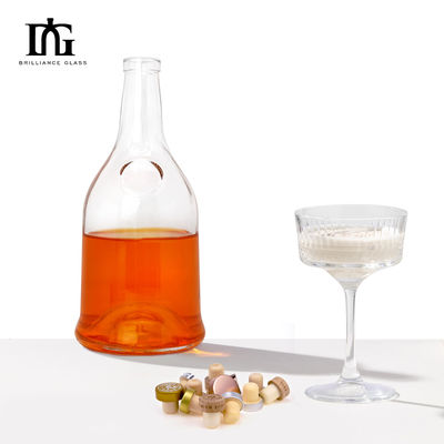 Material do colarinho de vidro 700 ml garrafa de vidro de vinho verde escuro com vedação tipo CORK