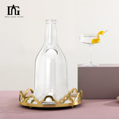 Material do colarinho de vidro 700 ml garrafa de vidro de vinho verde escuro com vedação tipo CORK