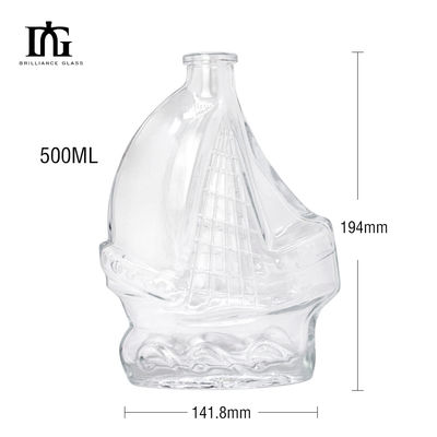 Garrafa de vidro de folha de bordo de luxo personalizada de 500 ml para vinho Whiskey Gin Beverages