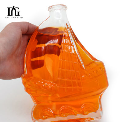 Garrafa de vidro de folha de bordo de luxo personalizada de 500 ml para vinho Whiskey Gin Beverages