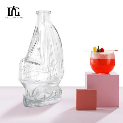 Garrafa de vidro de folha de bordo de luxo personalizada de 500 ml para vinho Whiskey Gin Beverages