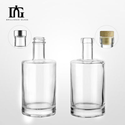Garrafa de vidro de luxo personalizada para bebidas alcoólicas Vodka Whisky Rum e Gin Tipo de vedação de cortiça