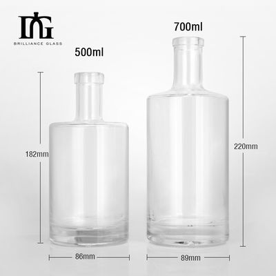 Garrafa de vidro de luxo personalizada para bebidas alcoólicas Vodka Whisky Rum e Gin Tipo de vedação de cortiça