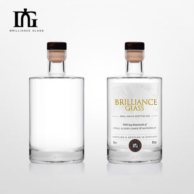 Garrafa de vidro de luxo personalizada para bebidas alcoólicas Vodka Whisky Rum e Gin Tipo de vedação de cortiça