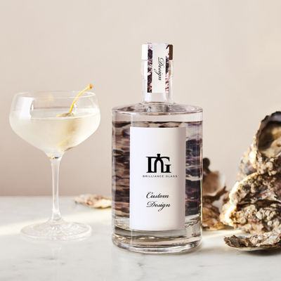 Garrafa de vidro de luxo personalizada para bebidas alcoólicas Vodka Whisky Rum e Gin Tipo de vedação de cortiça
