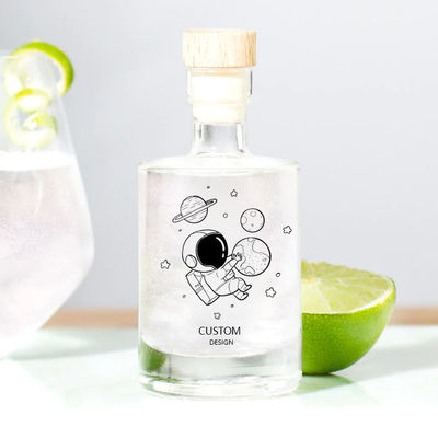 Garrafa de vidro de luxo personalizada para bebidas alcoólicas Vodka Whisky Rum e Gin Tipo de vedação de cortiça