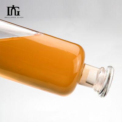 Garrafas de vidro de vodka de 500 ml/700 ml/750 ml, redondas, de coluna fina e alta, com tampa de parafuso