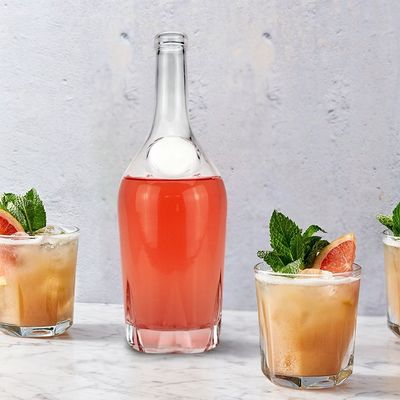 Garrafas de vidro para licor gin uísque vinho vodka rótulo personalizado impressão de tela tampa de parafuso