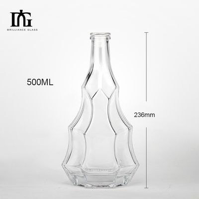 Garrafas de vidro personalizadas de bebidas alcoólicas Gin Whiskey Cocktail Vinho Vodka Garrafa com tampa de parafuso