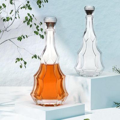 Garrafas de vidro personalizadas de bebidas alcoólicas Gin Whiskey Cocktail Vinho Vodka Garrafa com tampa de parafuso