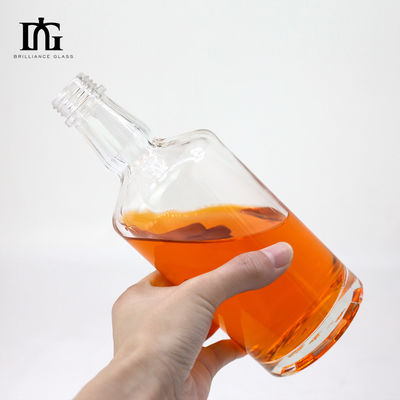 Material de base de vidro 750 ml garrafa de uísque espirituoso vazio para garrafas de álcool