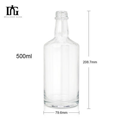 Material de base de vidro 750 ml garrafa de uísque espirituoso vazio para garrafas de álcool