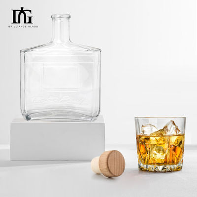 Garrafa de Gin Whisky Spirit Vodka Brandy personalizada com fecho de cortiça e 750 ml de capacidade