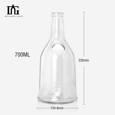 Logotipo personalizado garrafa de vidro de 500 ml/700 ml para brandy suco vinho ou licor design único
