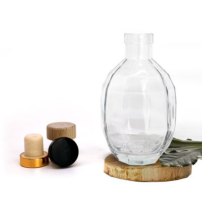 Corpo de vidro 250ml 375ml 500ml Vodka Liquor Vinho Espiritualidade Garrafa Com Cobertura Para Brandy Whisky