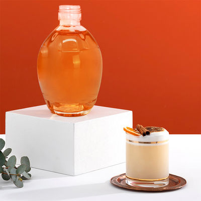 250 ml 375 ml 700 ml garrafas de xarope de bordo de colarinho de vidro Dispensador de xarope plano com alça