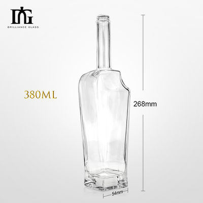 375ml 500ml 700ml Design único Vodka Gin Whiskey Spirits Garrafa de vidro com cortiça