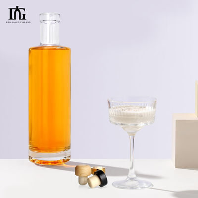 Brandy Suco Vinho Liquor Espírito Garrafa de vidro com forma personalizada e capacidade de 700ml
