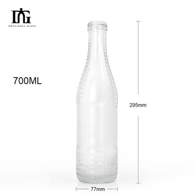 Fornecido livremente garrafa de vidro 700ml 500ml para vinho vodka brandy claro transparente vazio
