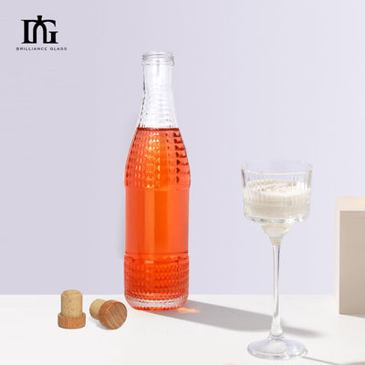 Fornecido livremente garrafa de vidro 700ml 500ml para vinho vodka brandy claro transparente vazio