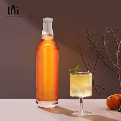 Disponibilizado gratuitamente 500 ml Botão de vidro transparente de fundo espesso Whisky Brandy Rum Gin Liquor