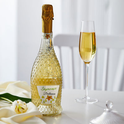 Garrafa de vinho espumante dourado electroplata 375 ml/ 500 ml/750 ml com vedação de cortiça