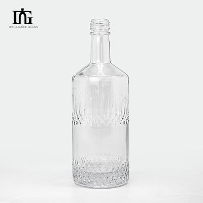 Garrafa de vidro vazia, quadrada e clara, clássica, para licor final e vedação de bebidas tipo CORK