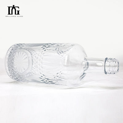 Garrafa de vidro vazia, quadrada e clara, clássica, para licor final e vedação de bebidas tipo CORK