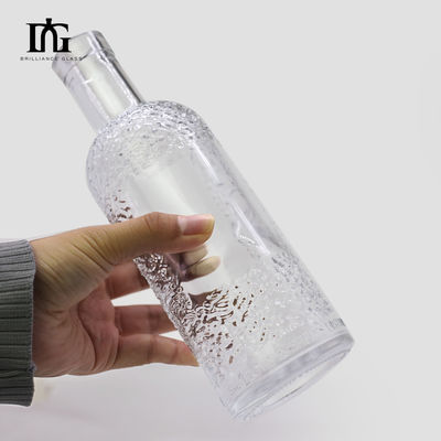 750 ml/700 ml garrafa de vidro para vodka gin rum uísque fornecido por aceitar logotipo personalizado