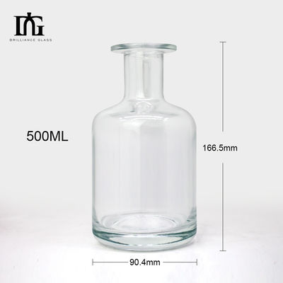 Impressão de tela de design personalizado Garrafa de vidro de 500 ml congelada clara para vodka e uísque