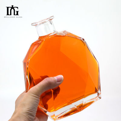 Garrafas de vidro de 700 ml de álcool vazio para gin, rum, uísque e vodka