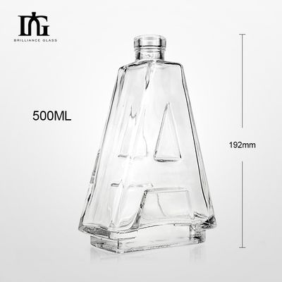 Manuseio da superfície de gravação 50 cl Whiskey branco e vazio Vodka Garrafa de vidro com cortiça