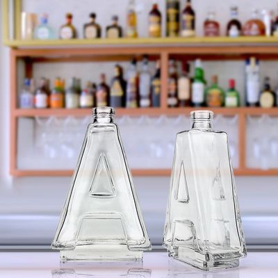 Manuseio da superfície de gravação 50 cl Whiskey branco e vazio Vodka Garrafa de vidro com cortiça