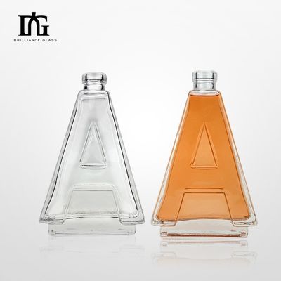 Manuseio da superfície de gravação 50 cl Whiskey branco e vazio Vodka Garrafa de vidro com cortiça