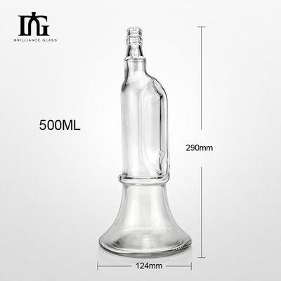 Material de colarinho de vidro personalizado Garrafas de licor de vidro para gins 500ml 700ml livre de chumbo