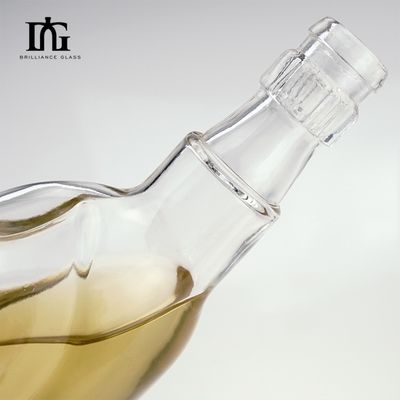 Material de colarinho de vidro personalizado Garrafas de licor de vidro para gins 500ml 700ml livre de chumbo