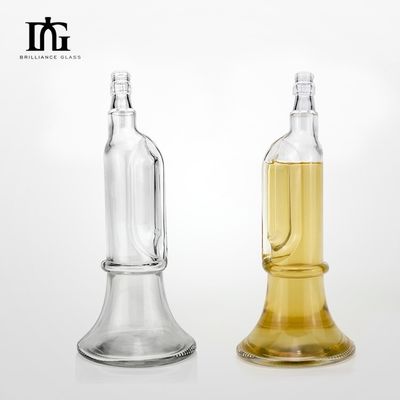 Material de colarinho de vidro personalizado Garrafas de licor de vidro para gins 500ml 700ml livre de chumbo