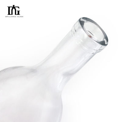 Aceitável OEM/ODM Estilo Europeu Luxo 700ml 750ml Whisky Rum Gin única garrafa de vidro