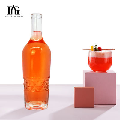 Aceitável OEM/ODM Estilo Europeu Luxo 700ml 750ml Whisky Rum Gin única garrafa de vidro