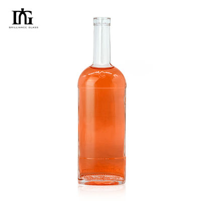 Collar de vidro 750ml 700ml 500ml garrafa redonda de vinho para licor design personalizado aceitável