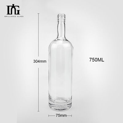 500ml 700ml 750ml Super Flint Glass Bottle Whiskey Vodka Gin Bottle with Cork Screw Cap Tipo