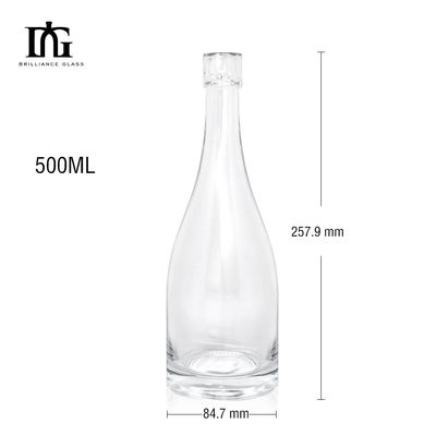 1000ml/750ml/700ml/500ml Botão de Vidro de Licor de Capacidade para Vodka Gin Rum e Mais