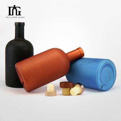 Garrafa de vidro de 500 ml com rolha e tampa de parafuso para venda de óleo de oliva licor gin vodka líquido