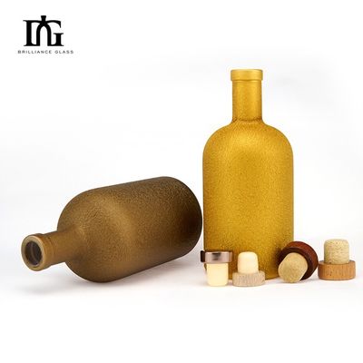 Garrafa de vidro de 500 ml com rolha e tampa de parafuso para venda de óleo de oliva licor gin vodka líquido
