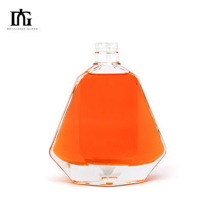 Superfície gravada 750ml garrafa de vinho de vidro quadrado para bebidas alcoólicas Design personalizado