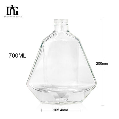 Superfície gravada 750ml garrafa de vinho de vidro quadrado para bebidas alcoólicas Design personalizado