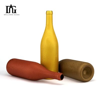 500 ml/750 ml de capacidade garrafa de vinho de vidro de cor fosca personalizada para vinho tinto e licor