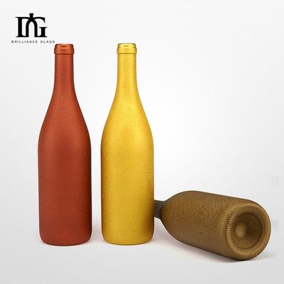 500 ml/750 ml de capacidade garrafa de vinho de vidro de cor fosca personalizada para vinho tinto e licor
